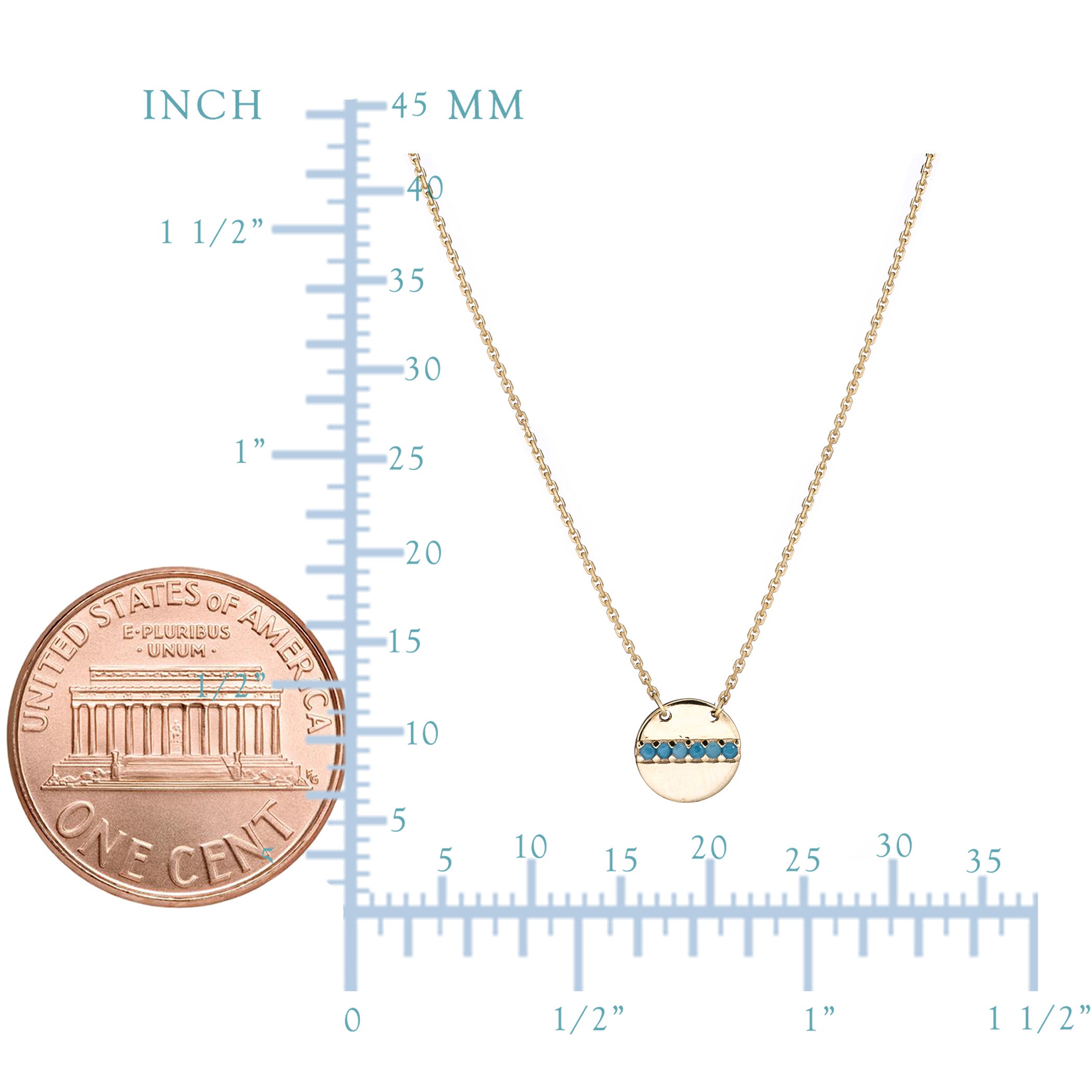 14K Yellow Gold Disc Pendant Necklace, 16" To 18" Adjustable fine designer jewelry for men and women
