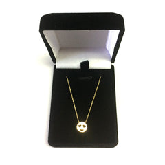 14K Yellow Gold Love Smiley Face Pendant Necklace, 16" To 18" Adjustable fine designer jewelry for men and women