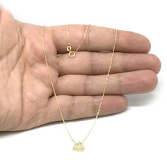 14K Yellow Gold Mini Sailing Boat Pendant Necklace, 16" To 18" Adjustable