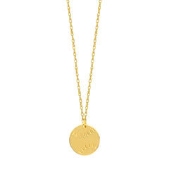 14K Yellow Gold Mini Baseball Necklace, 16" To 18" Adjustable fine designer jewelry for men and women