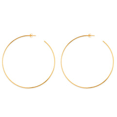 14k Gold Round Large Hoop Earrings, Diameter 90 mm fine designer jewelry for men and women
