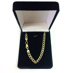 14k Yellow Gold Curb Hollow Chain Necklace, 3.6mm fine designer jewelry for men and women