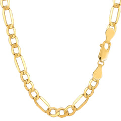 14k Yellow Gold Hollow Figaro Chain Necklace, 5.4mm fine designer jewelry for men and women
