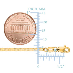 14k Yellow Gold Mariner Link Chain Bracelet, 1.7mm, 10" fine designer jewelry for men and women