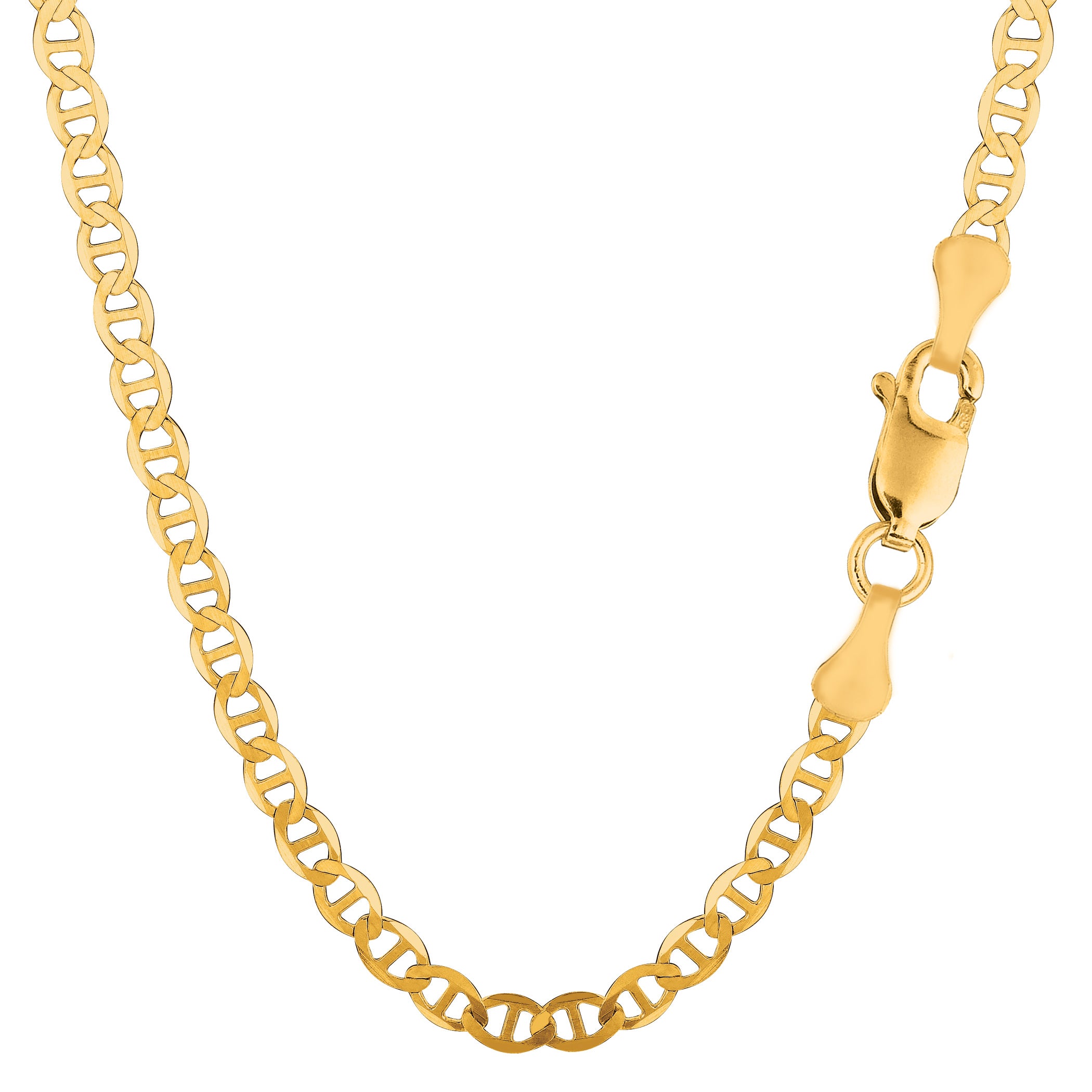 14k Yellow Gold Mariner Link Chain Necklace, 4.5 mm fine designer jewelry for men and women