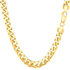14k Yellow Gold Miami Cuban Link Chain Necklace, Width 5.8mm fine designer jewelry for men and women