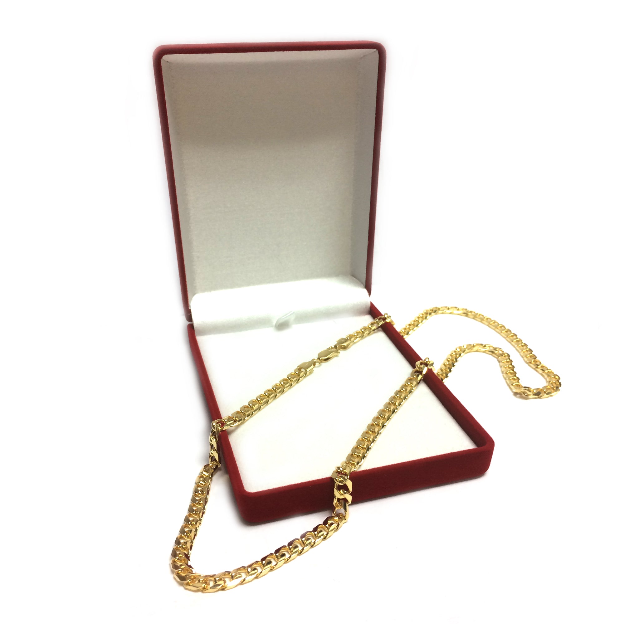 14k Yellow Gold Miami Cuban Link Chain Necklace, Width 5.8mm fine designer jewelry for men and women