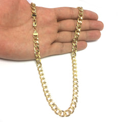 14K Yellow Gold Filled Solid Curb Chain Necklace, 7.0mm Wide fine designer jewelry for men and women