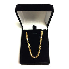 14K Yellow Gold Filled Round Box Chain Bracelet, 3.4mm, 8.5" fine designer jewelry for men and women