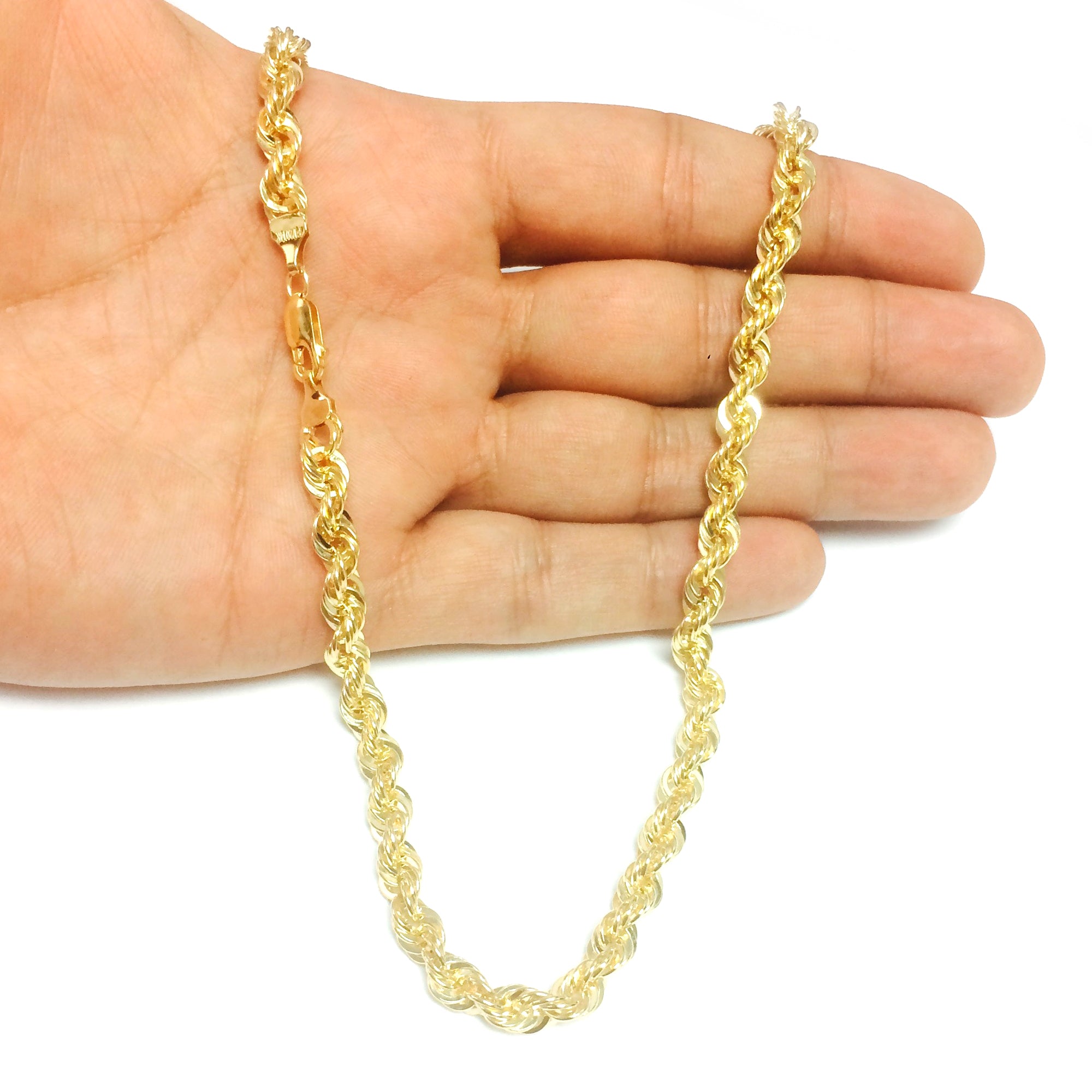 14K Yellow Gold Filled Solid Rope Chain Necklace, 6.0mm Wide fine designer jewelry for men and women