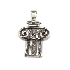 Sterling SilverRhodium Plated Greek Ionic Architecture Pendant fine designer jewelry for men and women