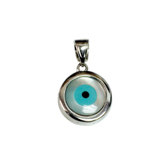 Sterling Silver Evil Eye Pendant Charm, 12mm fine designer jewelry for men and women