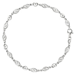 Mixed Filigree And Mariner Link Chain Anklet In Sterling Silver - JewelryAffairs