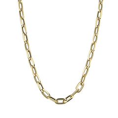 14k Yellow Gold Fancy Oval Link Necklace 20"