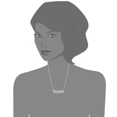 Mom Logo And CZ Necklace In Sterling Silver, 18" - JewelryAffairs