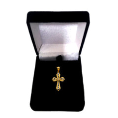 14k 2 Tone Gold Diamond Cut And Rigid Finish Cross Pendant fine designer jewelry for men and women
