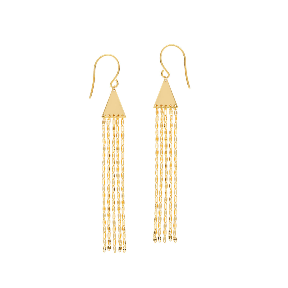 14K Yellow Gold Tassel Drop Earrings fine designer jewelry for men and women