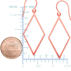 14K Rose Gold Shiny Drop Triangle Earrings fine designer jewelry for men and women