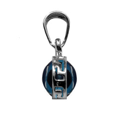 Sterling Silver Greek Key Evil Eye Pendant fine designer jewelry for men and women