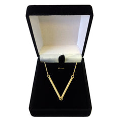 14k Yellow Gold Cylinder Bar Pendant Necklace, 18" fine designer jewelry for men and women