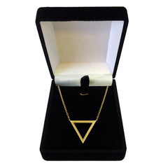 14k Yellow Gold Triangle Delta Symbol Pendant Necklace, 18" fine designer jewelry for men and women