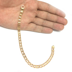 14k Yellow Gold Railroad Link Mens Bracelet, 8.5" fine designer jewelry for men and women