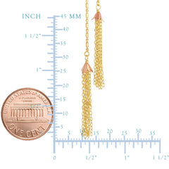 14k Yellow And Rose Gold Double Tassel Necklace, 18" fine designer jewelry for men and women