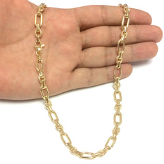 14k Yellow Gold Diamond Cut Oval Link Chain Womens Bracelet, 7.5" fine designer jewelry for men and women