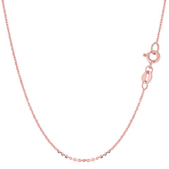 14k Rose Gold Cable Link Chain Necklace, 1.1mm fine designer jewelry for men and women
