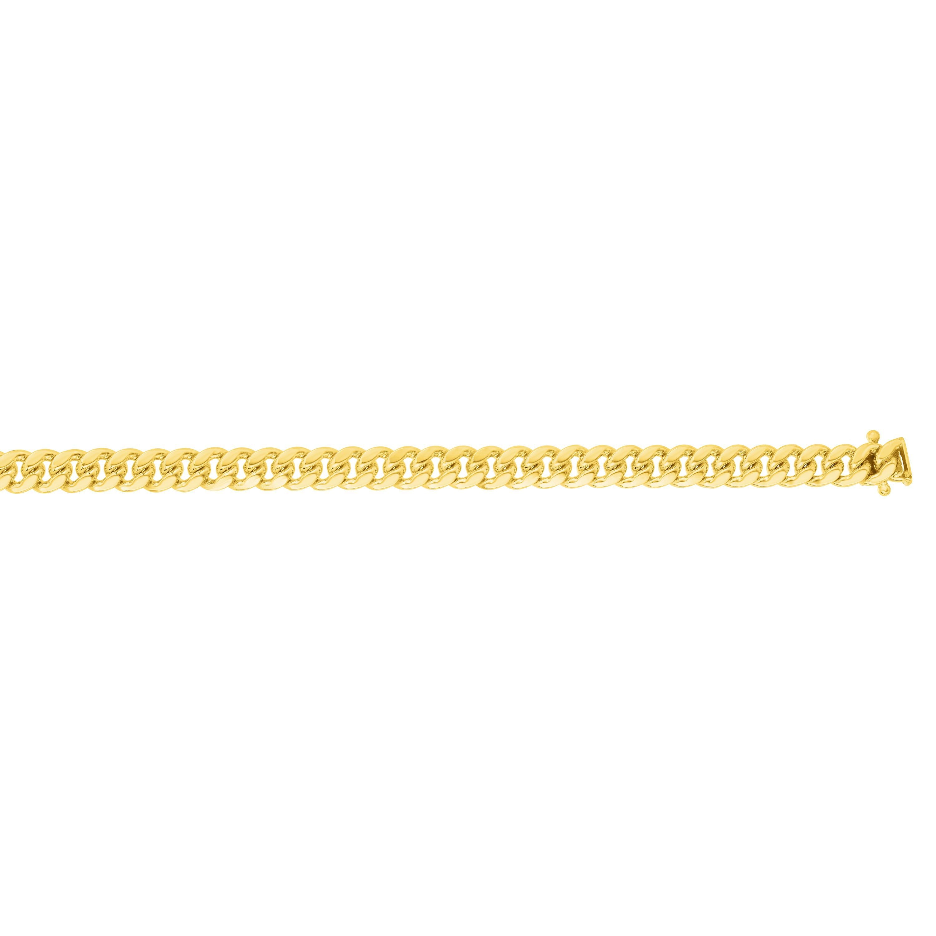 14k Yellow Gold Miami Cuban Link Chain Necklace, Width 4mm fine designer jewelry for men and women