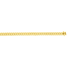 14k Yellow Gold Miami Cuban Link Chain Necklace, Width 10mm fine designer jewelry for men and women