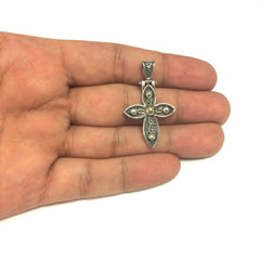 Oxidized Sterling Silver Byzantine Style Cross Pendant - JewelryAffairs