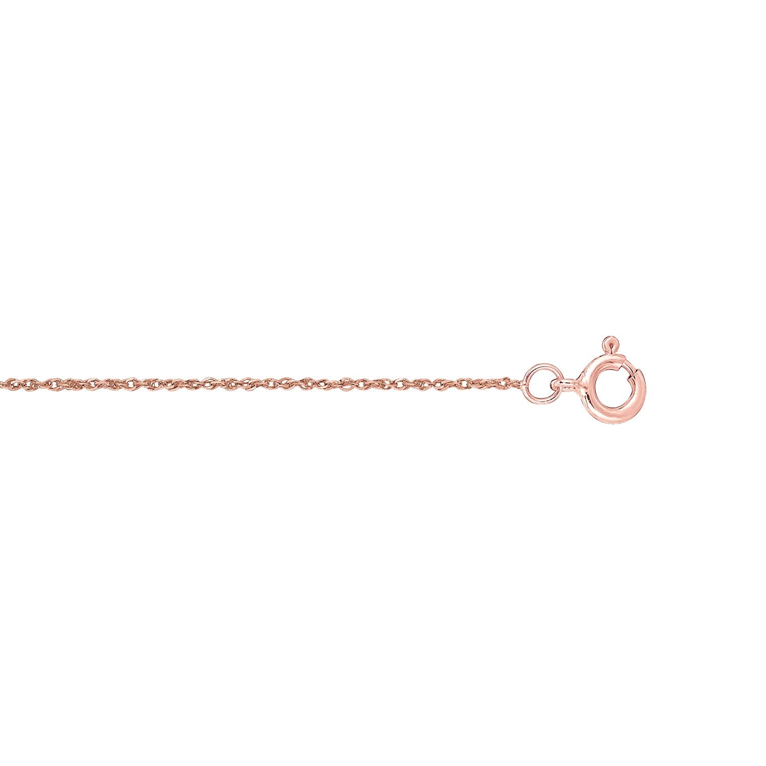 14k Rose Gold Rope Chain Necklace, 0.6mm fine designer jewelry for men and women