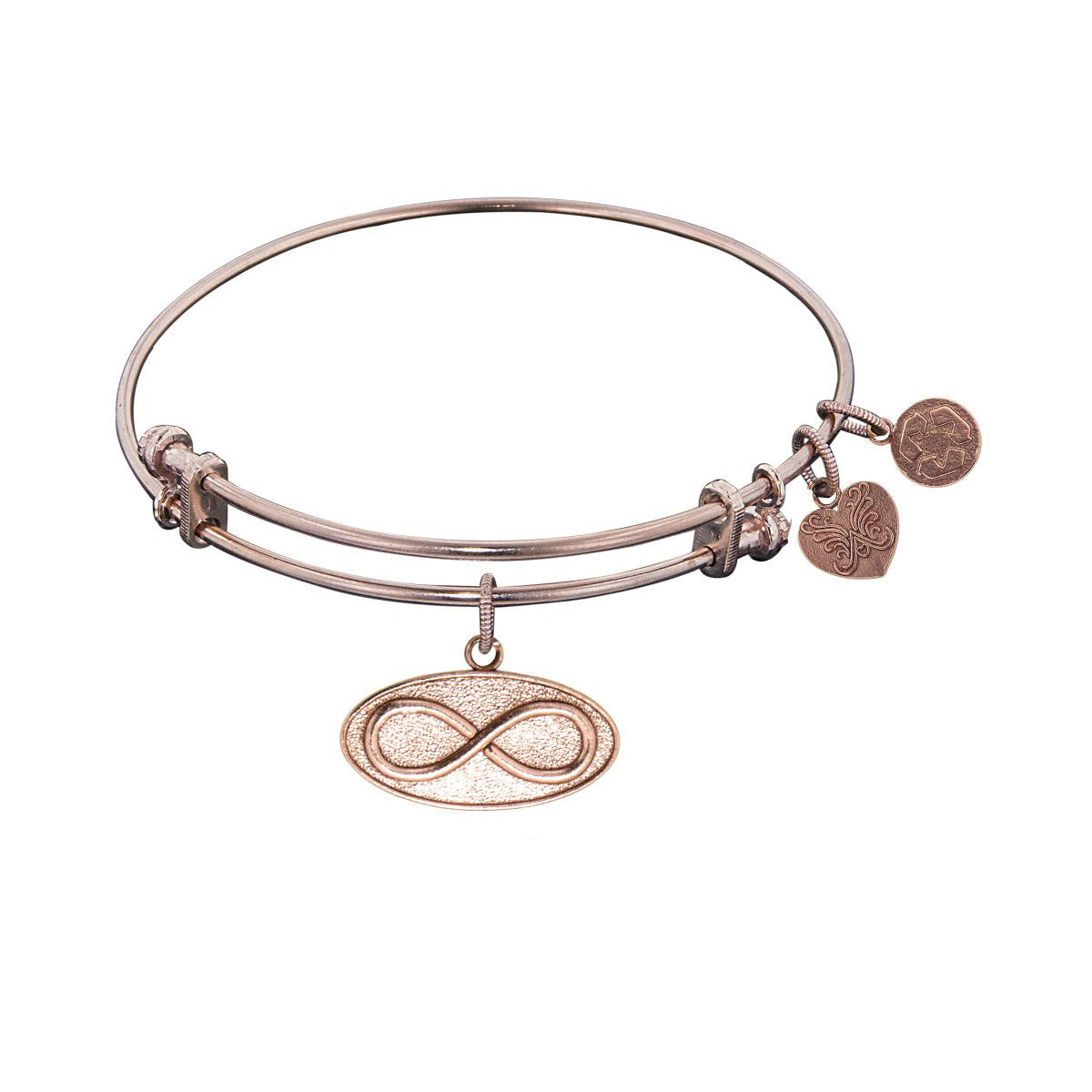 Stipple Finish Brass Infinity Angelica Bangle Bracelet, 7.25" fine designer jewelry for men and women