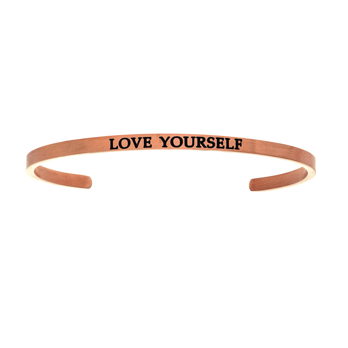 Intuitions Stainless Steel LOVE YOURSELF Diamond Accent Cuff Bangle Bracelet fine designer jewelry for men and women