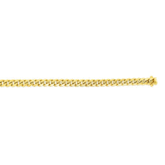 14k Yellow Gold Miami Cuban Link Chain Necklace, Width 6.9mm fine designer jewelry for men and women