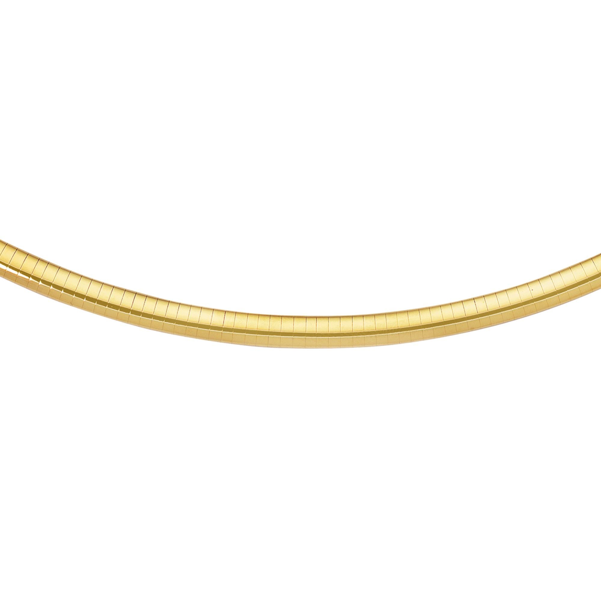 14k Yellow Gold Omega Chain Chocker Necklace, 6mm fine designer jewelry for men and women