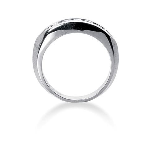 Princess Cut Diamond Mens Ring in 14k white gold (0.85cttw, G - H Color, SI1 Clarity) - JewelryAffairs