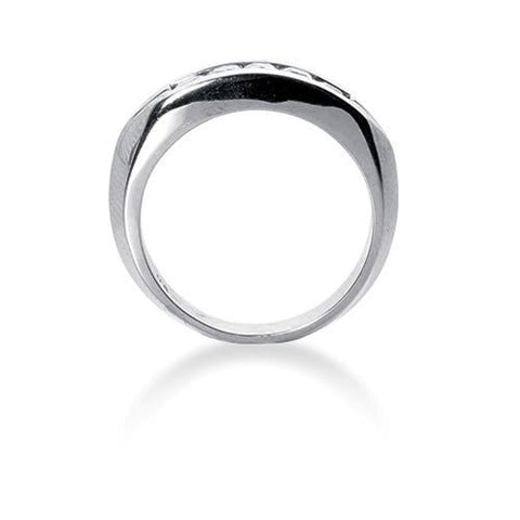 Princess Cut Diamond Mens Ring in 14k white gold (0.85cttw, G-H Color, SI1 Clarity)