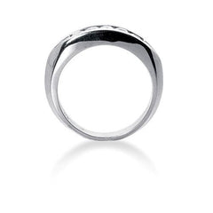 Princess Cut Diamond Mens Ring in 14k white gold (0.85cttw, G - H Color, SI1 Clarity) - JewelryAffairs
