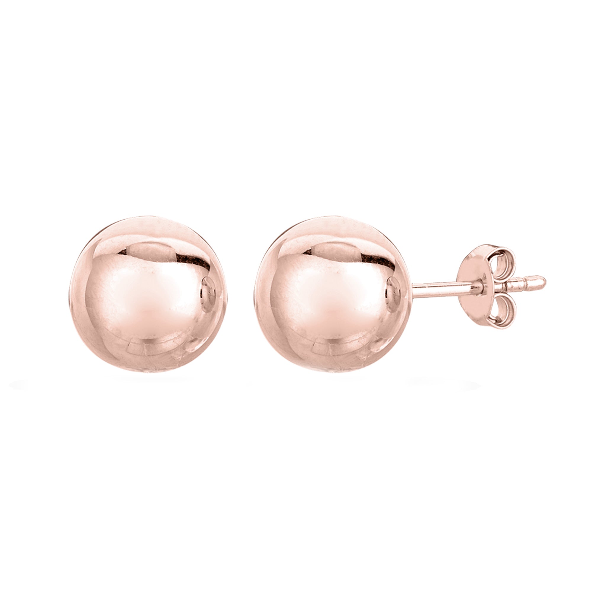 14K Rose Gold Ball Stud Earrings fine designer jewelry for men and women