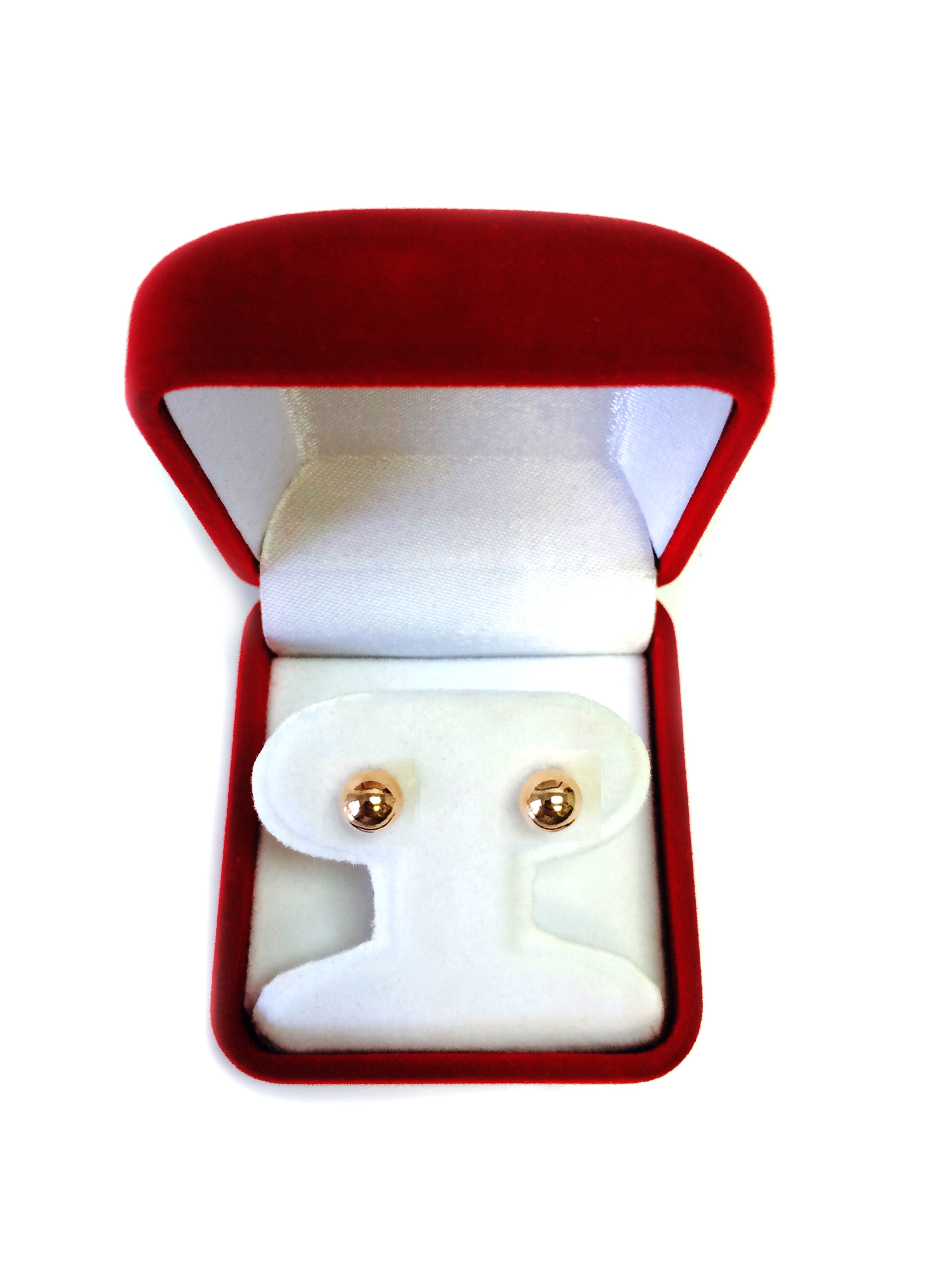 14K Rose Gold Ball Stud Earrings fine designer jewelry for men and women