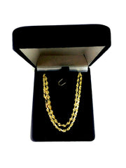 10k Yellow Solid Gold Diamond Cut Rope Chain Necklace, 2.75mm