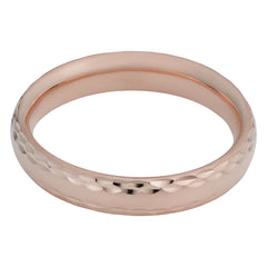 14k Rose Gold Diamond Cut 4mm Wide Hollow Wedding Band Ring fine designer jewelry for men and women