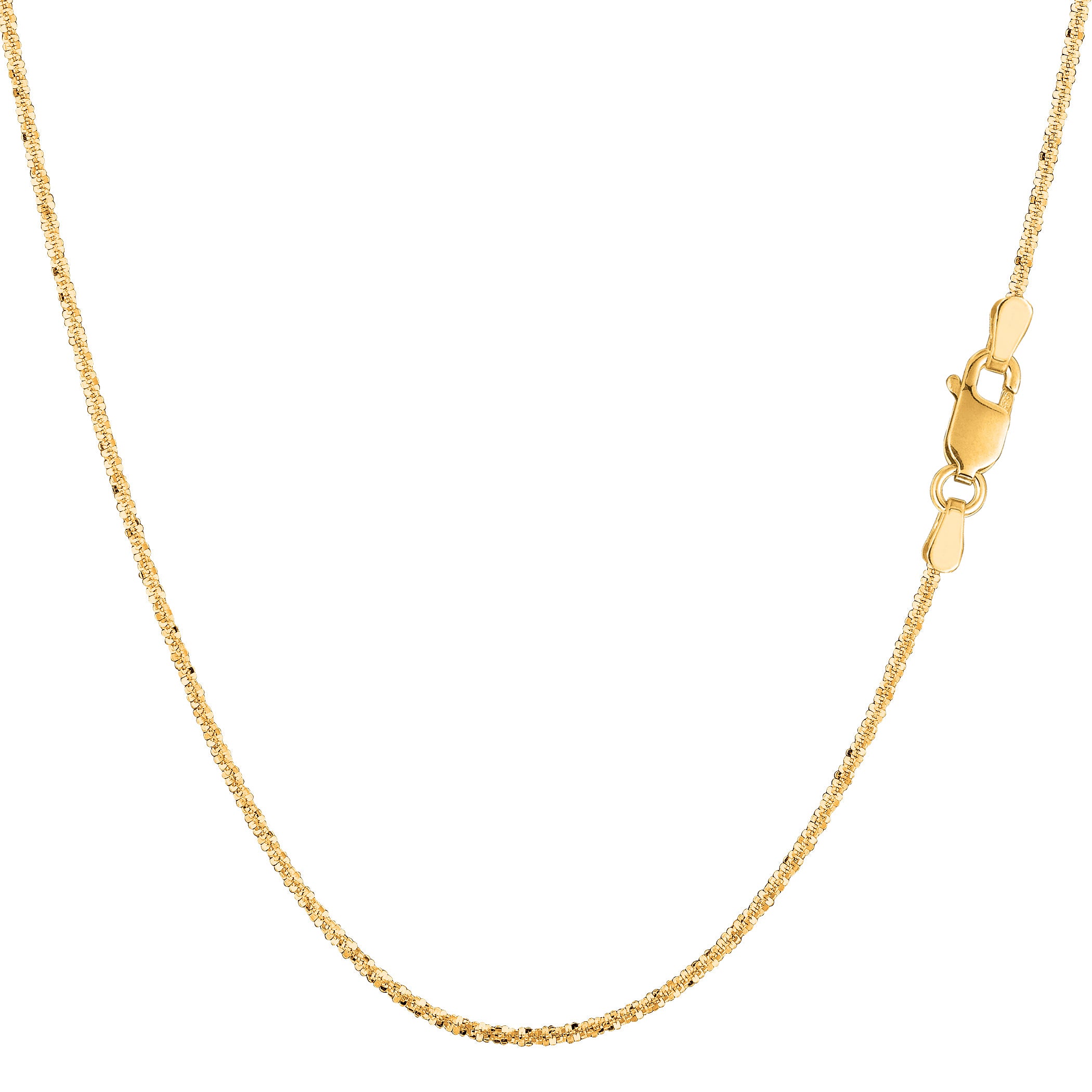 14k Yellow Gold Sparkle Chain Necklace, 0.9mm fine designer jewelry for men and women