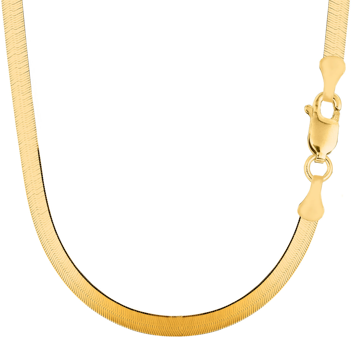 14k Yellow Solid Gold Imperial Herringbone Chain Bracelet, 5.0mm fine designer jewelry for men and women