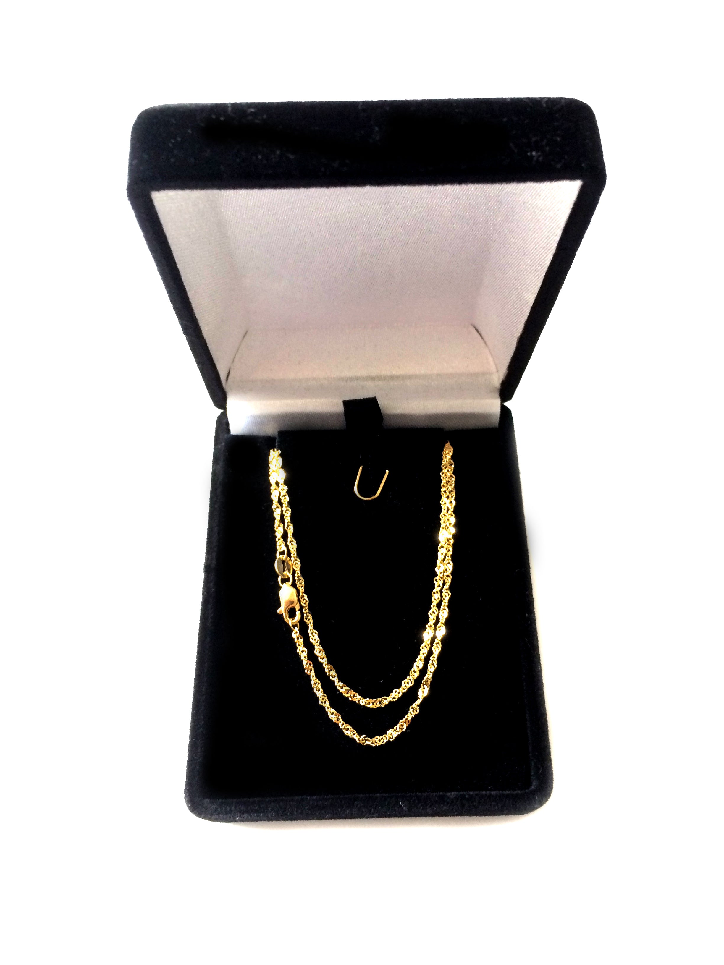 14k Yellow Gold Singapore Chain Necklace, 1.5mm