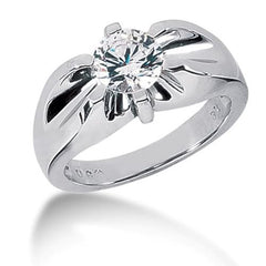 Round Brilliant Diamond Mens Ring in 14k white gold (0.25cttw, F-G Color, SI2 Clarity)