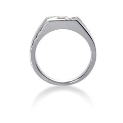 Round Brilliant Diamond Mens Ring in 14k white gold (0.25cttw, F-G Color, SI2 Clarity)