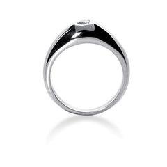Round Brilliant Diamond Mens Ring in 14k white gold (0.25cttw, F-G Color, SI2 Clarity)